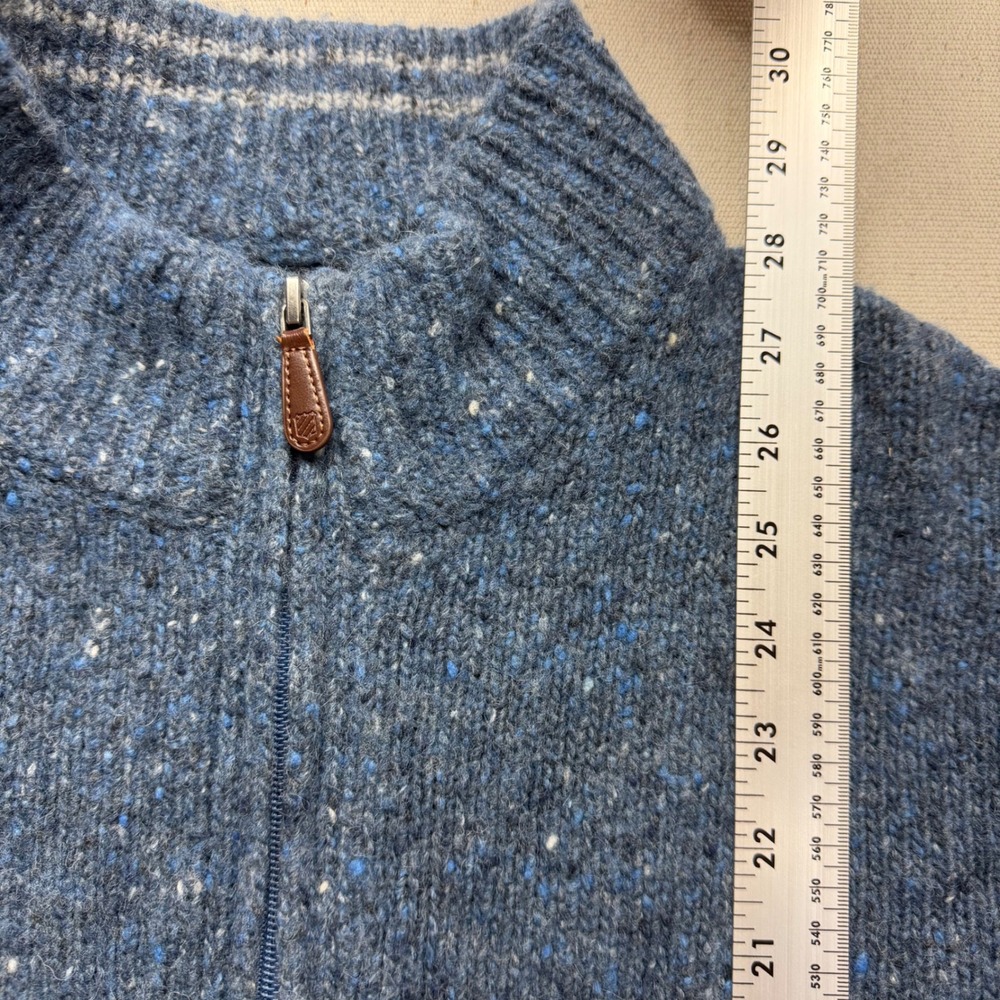Jos. A. Bank 1905 Mens Blue Merino Wool Alpaca Blend Quarter Zip‎ Sweater Medium - Picture 11 of 16